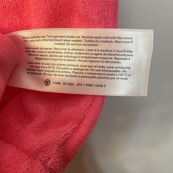 CARTERS NWT Girls Size 7 Pink Terry Romper Swim Cover up drawstring white trim - Picture 9 of 9